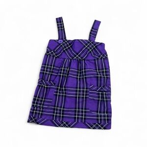 Purple Plaid Babydoll Tank Top